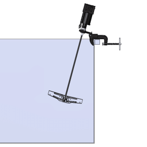 Clamp Mount Mixer in Cutaway Tank